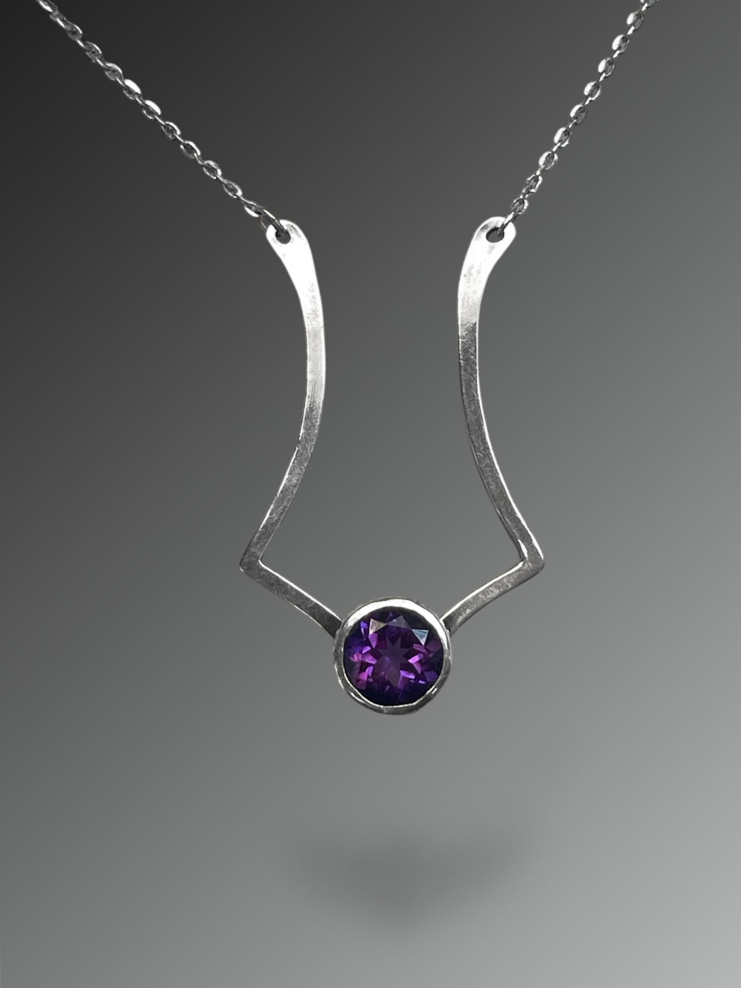 Art Deco Amethyst Ring Holder Necklace