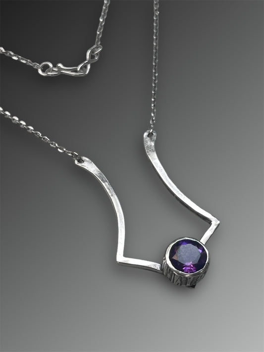 Art Deco Amethyst Ring Holder Necklace