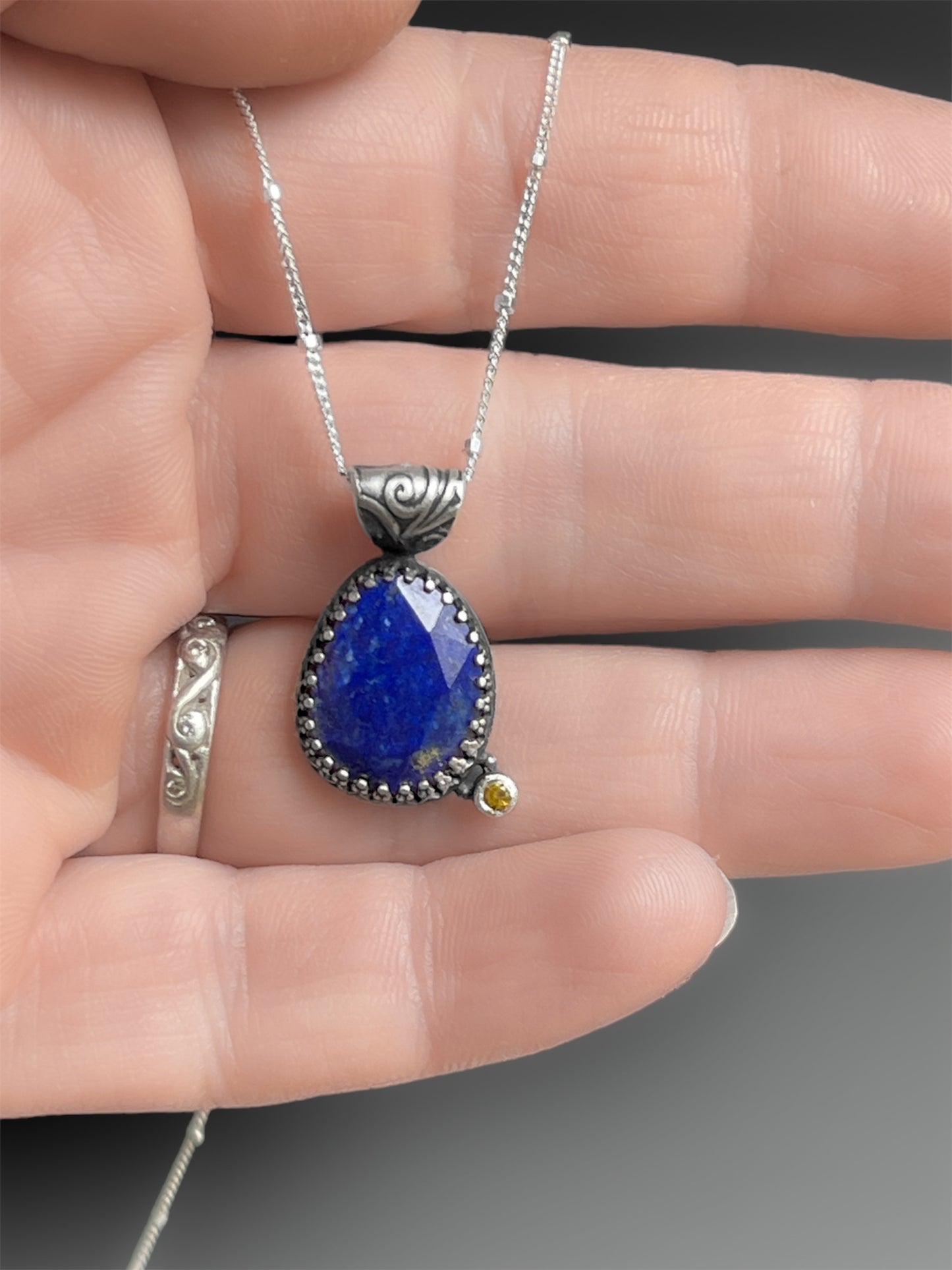 Lapis Lazuli and Yellow Sapphire Necklace