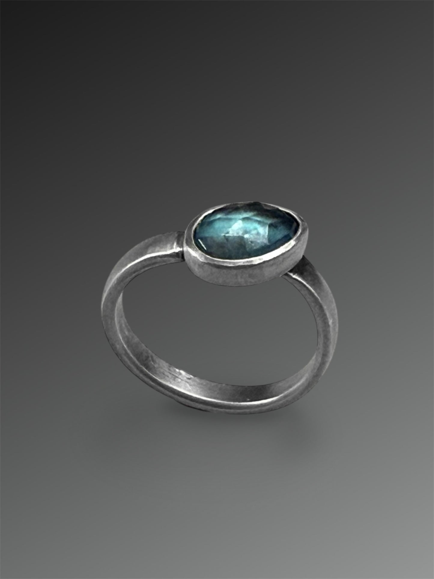 Asymmetrical Aquamarine Ring, Size 8.5