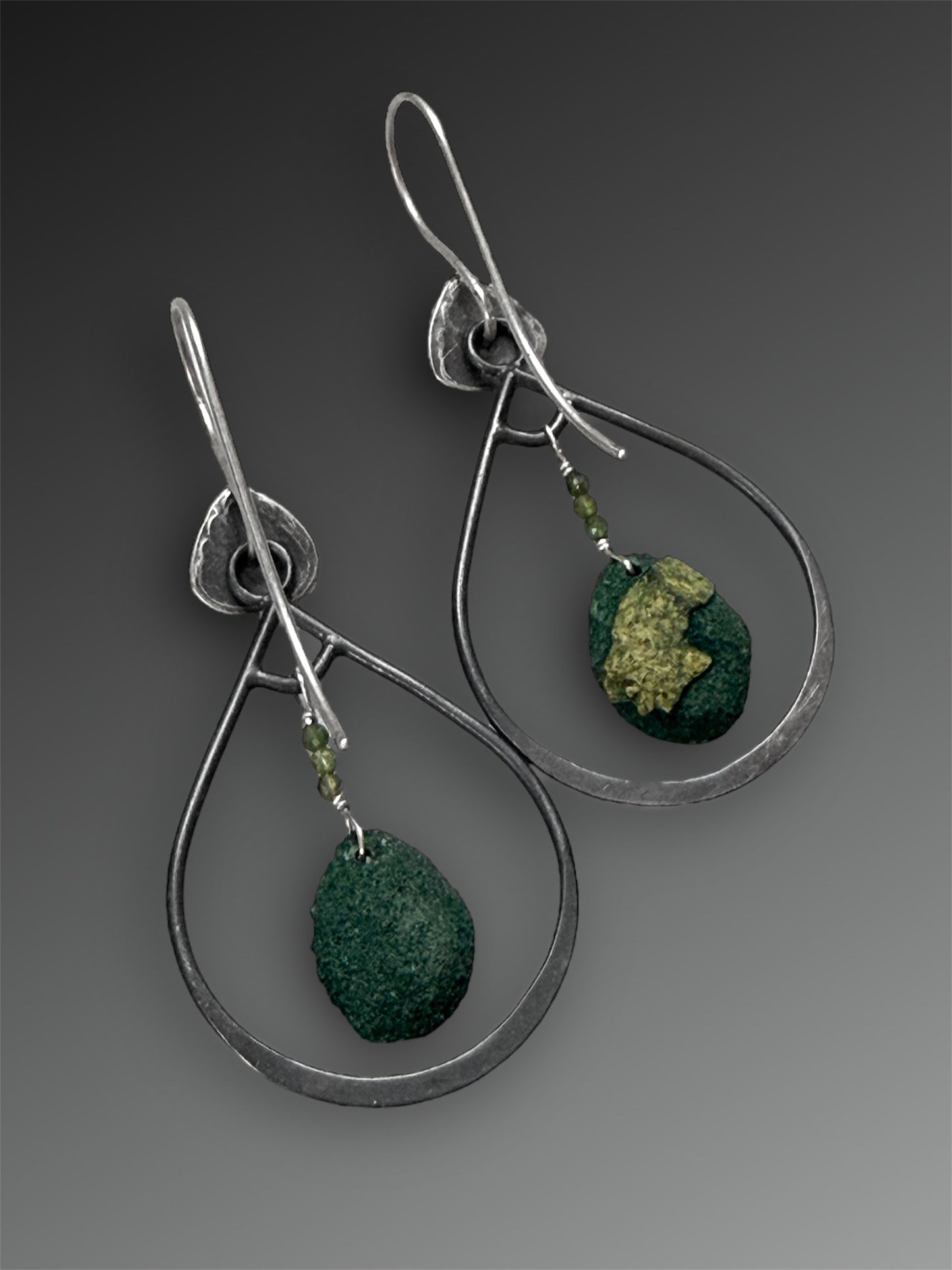 Tabasco Geode Earrings With Keum-Boo and Grandidierite