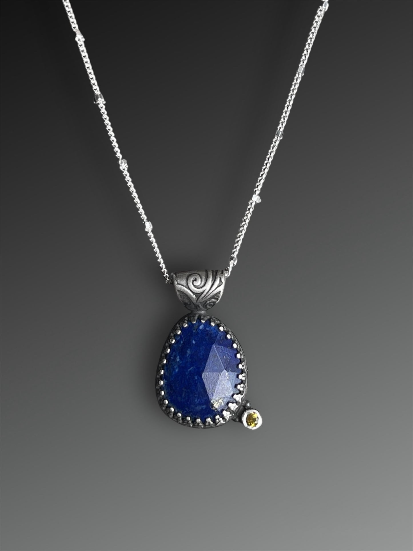 Lapis Lazuli and Yellow Sapphire Necklace