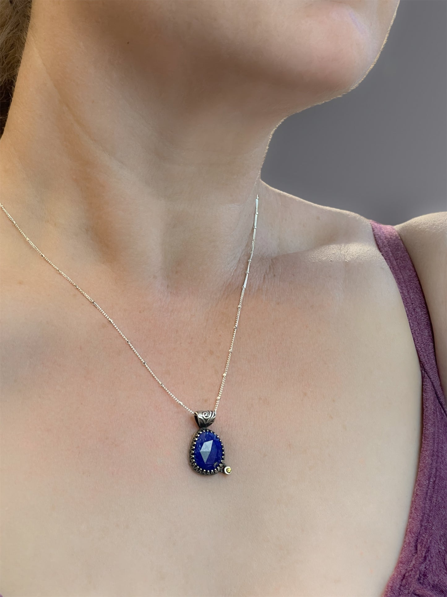 Lapis Lazuli and Yellow Sapphire Necklace