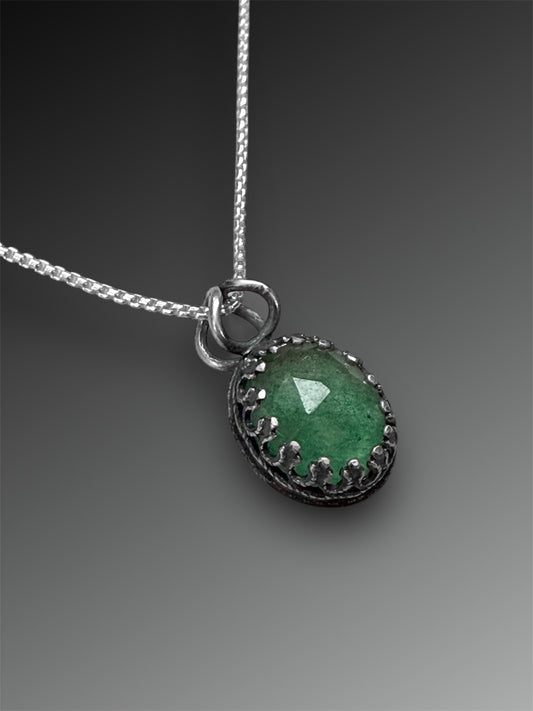 Green Tanzurine and Turtle Pendant