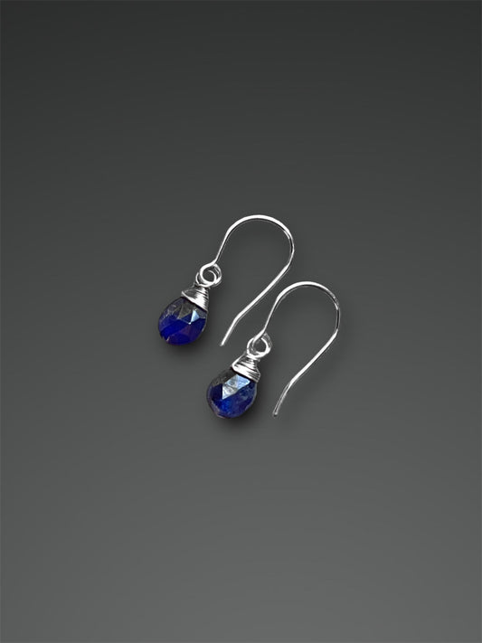 Blue Sapphire Drop Earrings