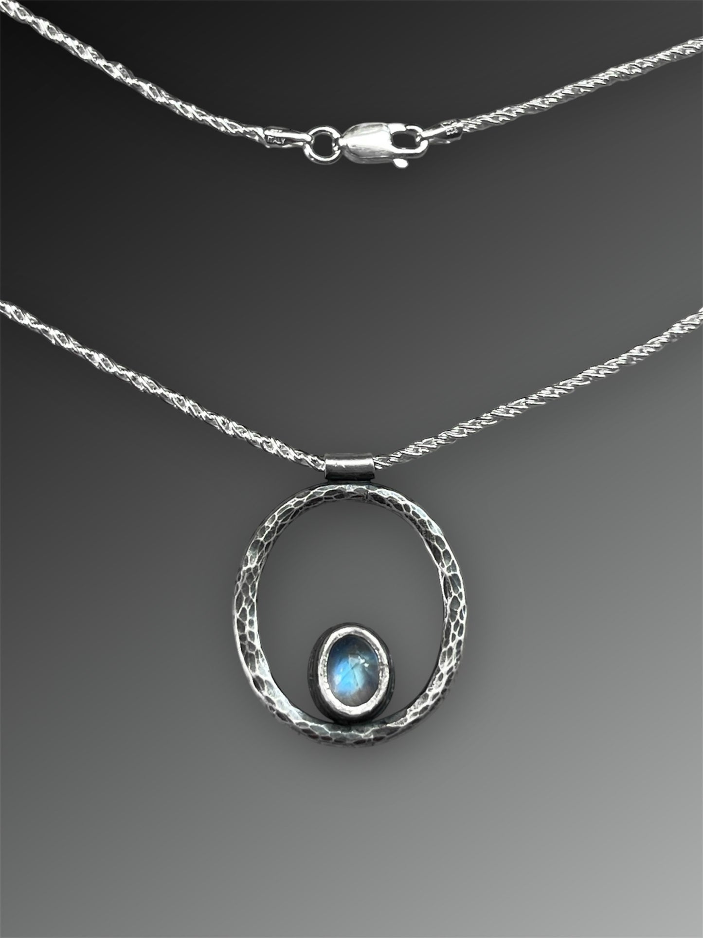 Moonstone Oval Ring Necklace