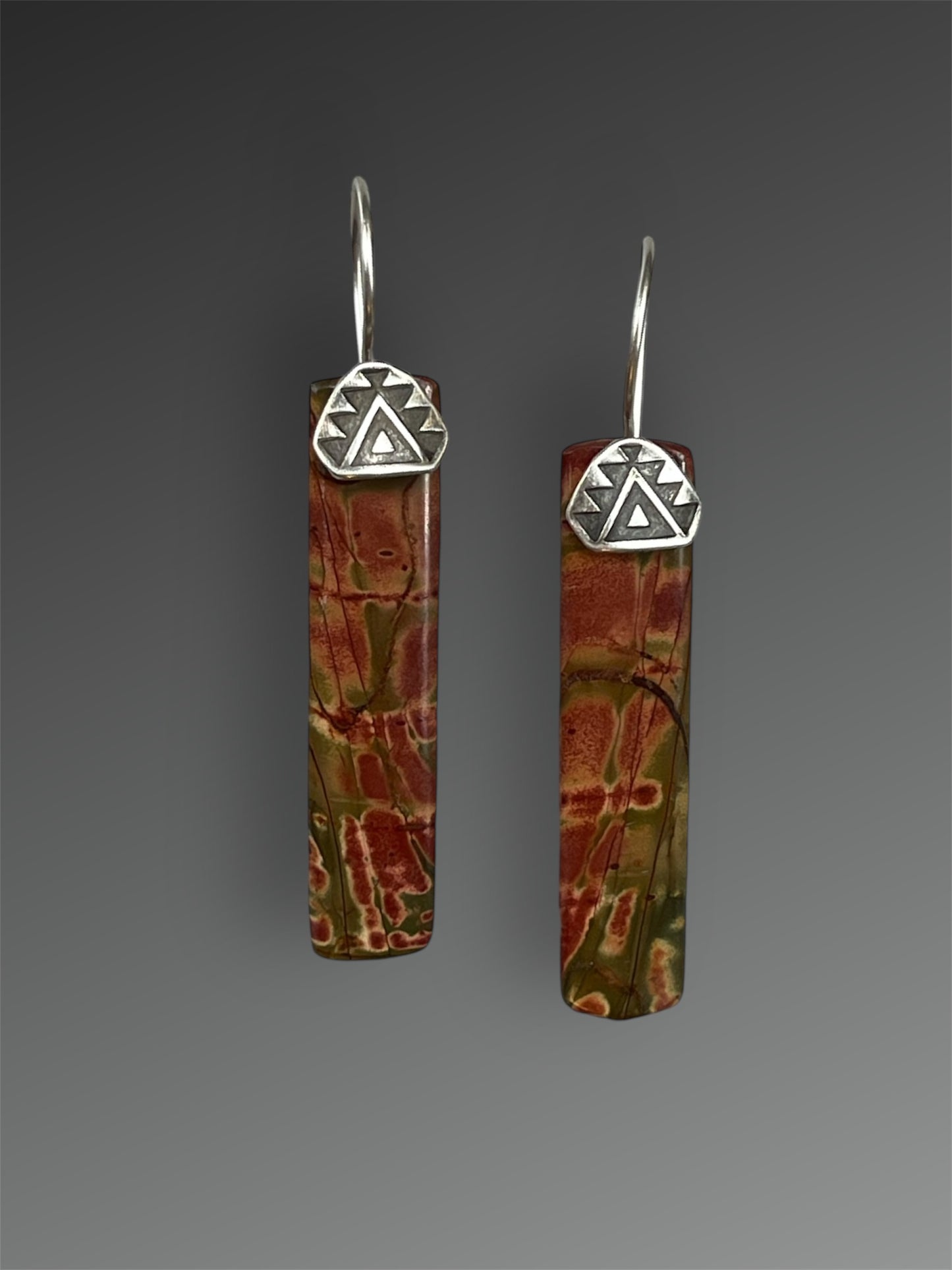 Red Creek Jasper Stone Slice Earrings