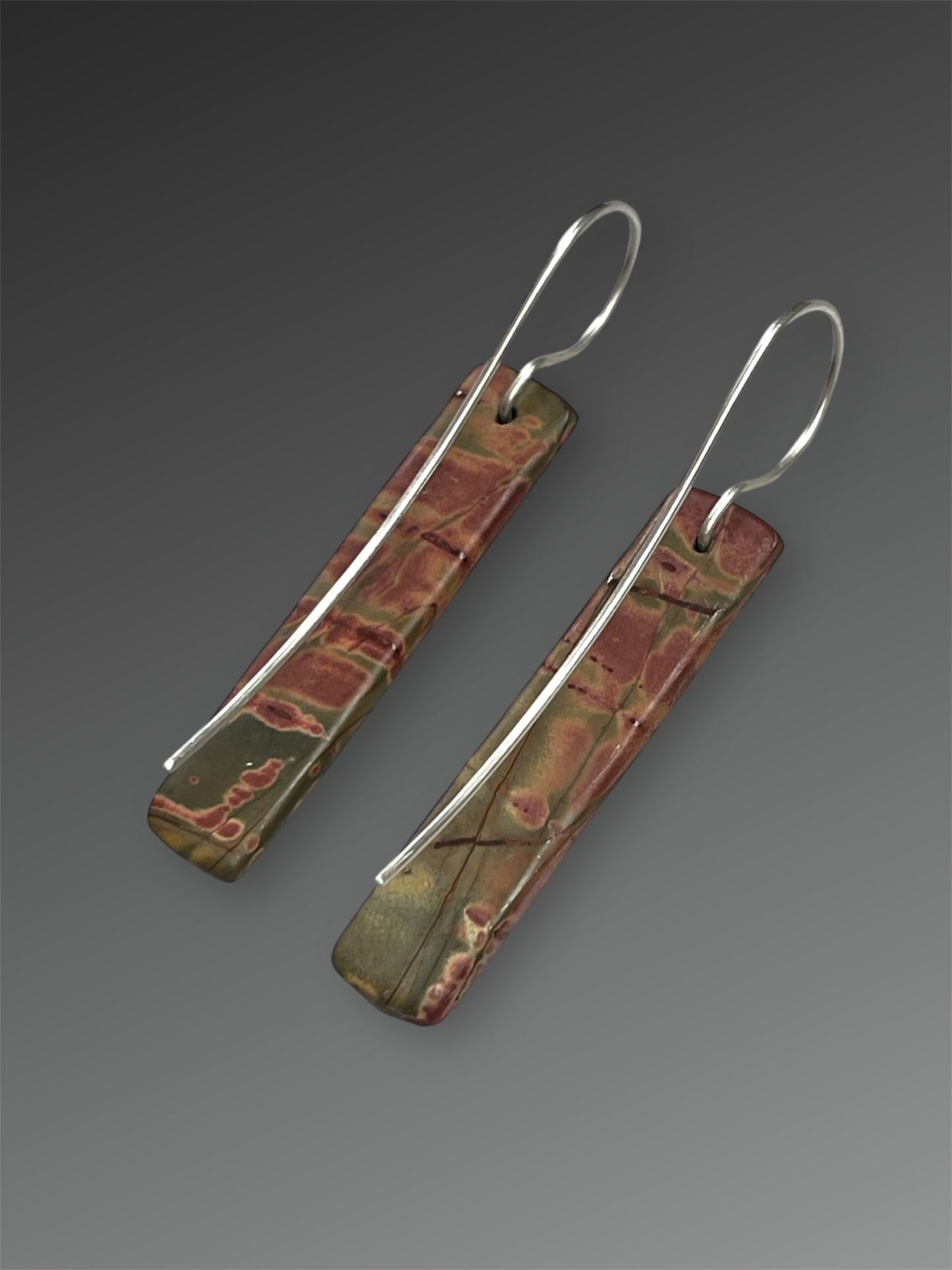 Red Creek Jasper Stone Slice Earrings