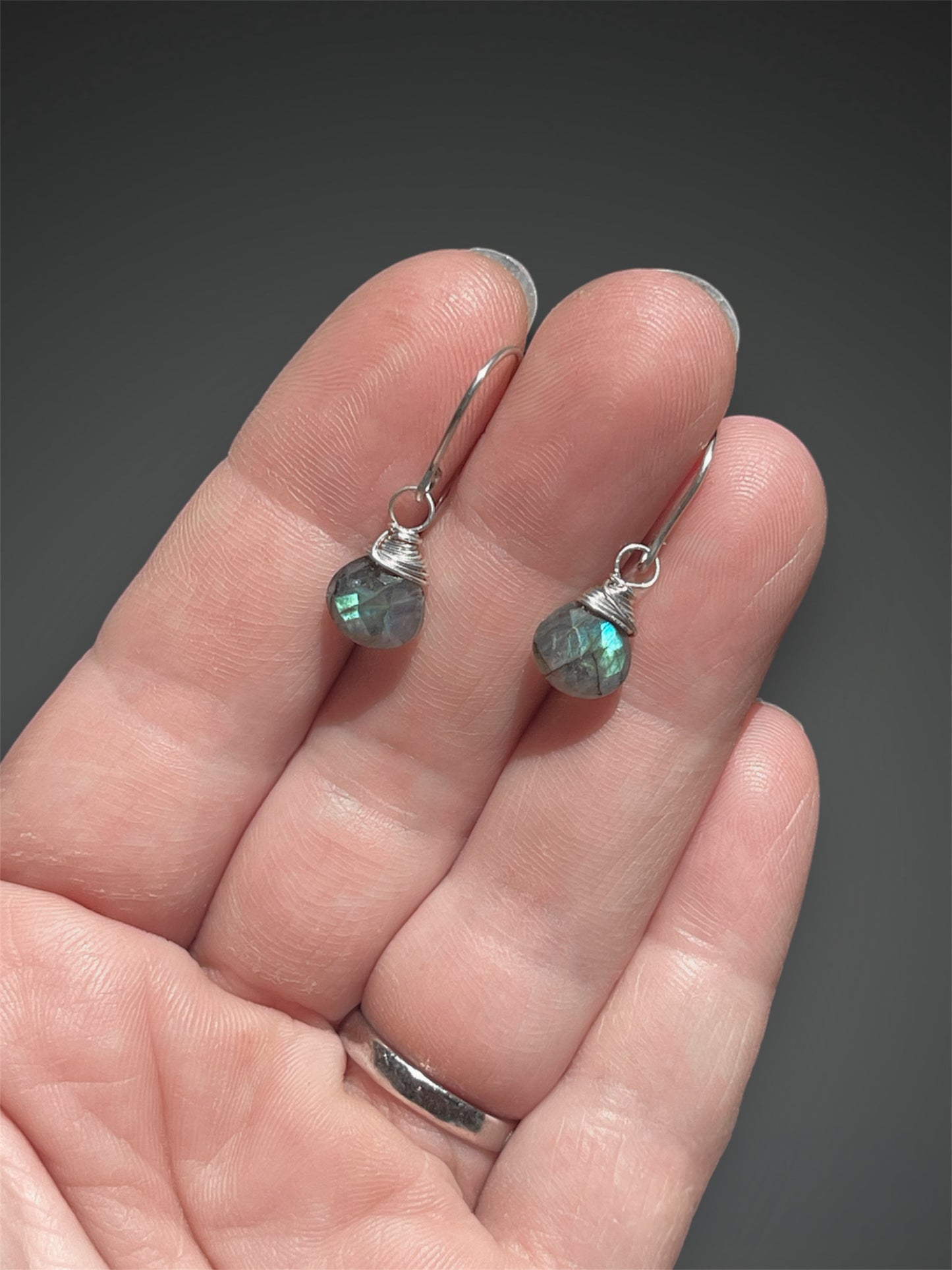 Faceted Labradorite Drop Earrings