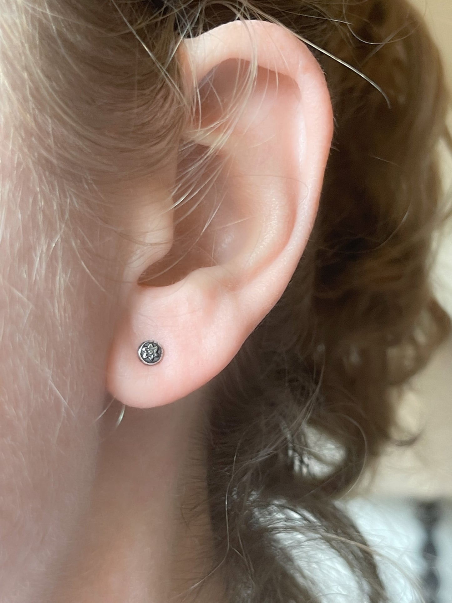 Tiny Silver Daisy Stud Earrings