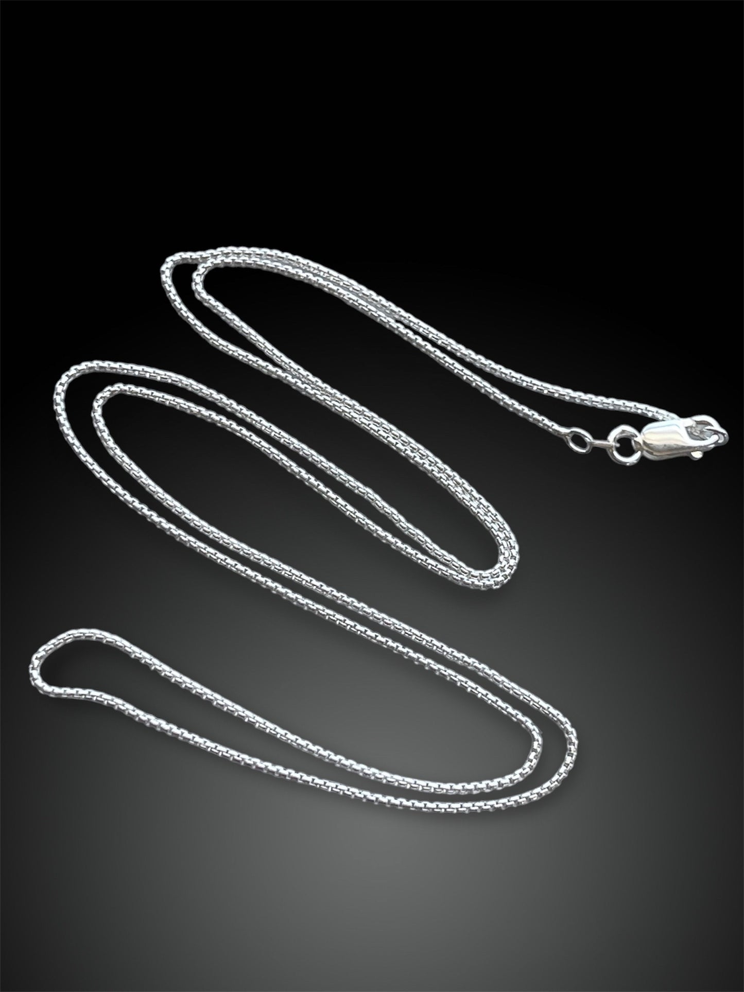 24” Sterling Silver Box Chain, 1.1mm diameter