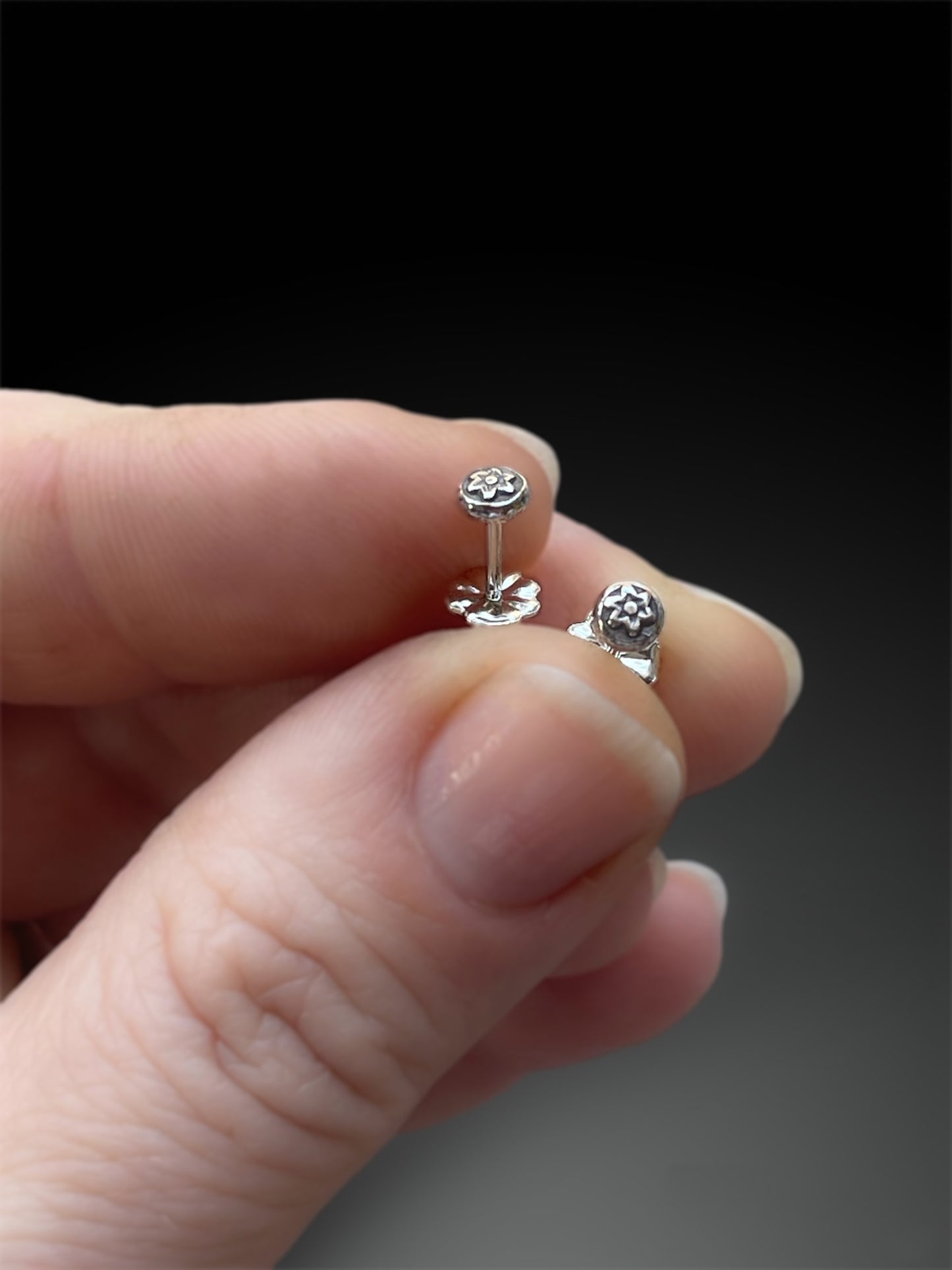 Tiny Silver Daisy Stud Earrings