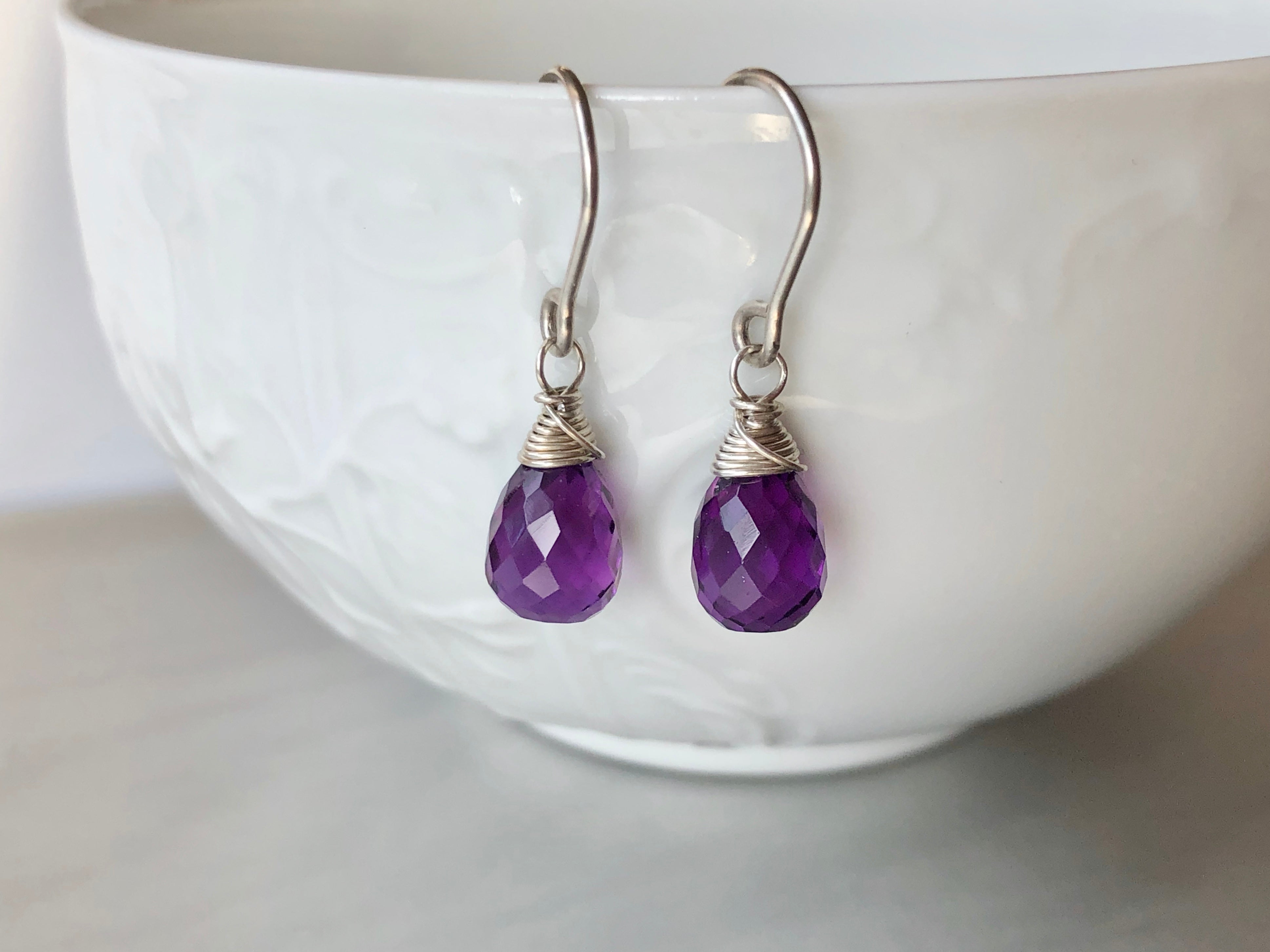 Amethyst online Teardrop earrings