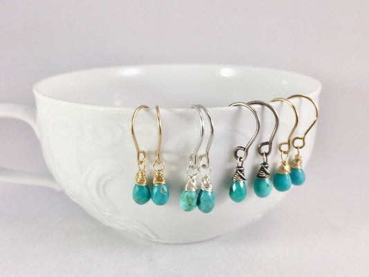 Natural Sleeping Beauty Turquoise Drop Earrings