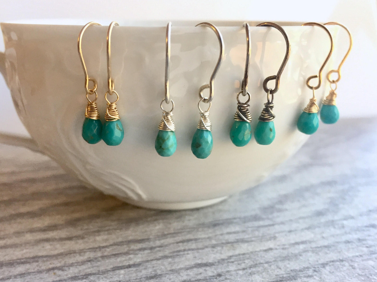 Natural Sleeping Beauty Turquoise Drop Earrings