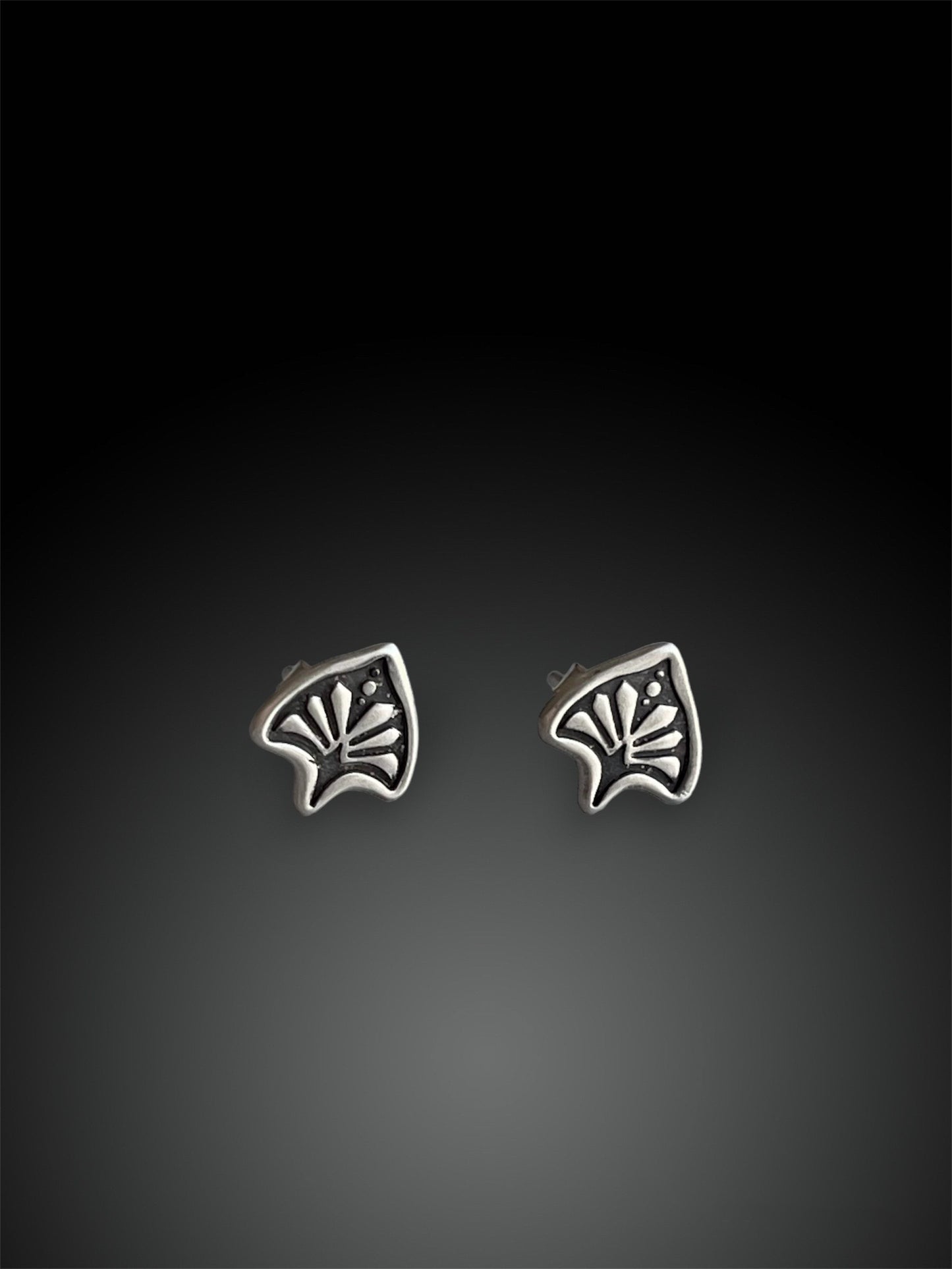 Eryn's Maker’s Mark Stamped Leaf Design Studs