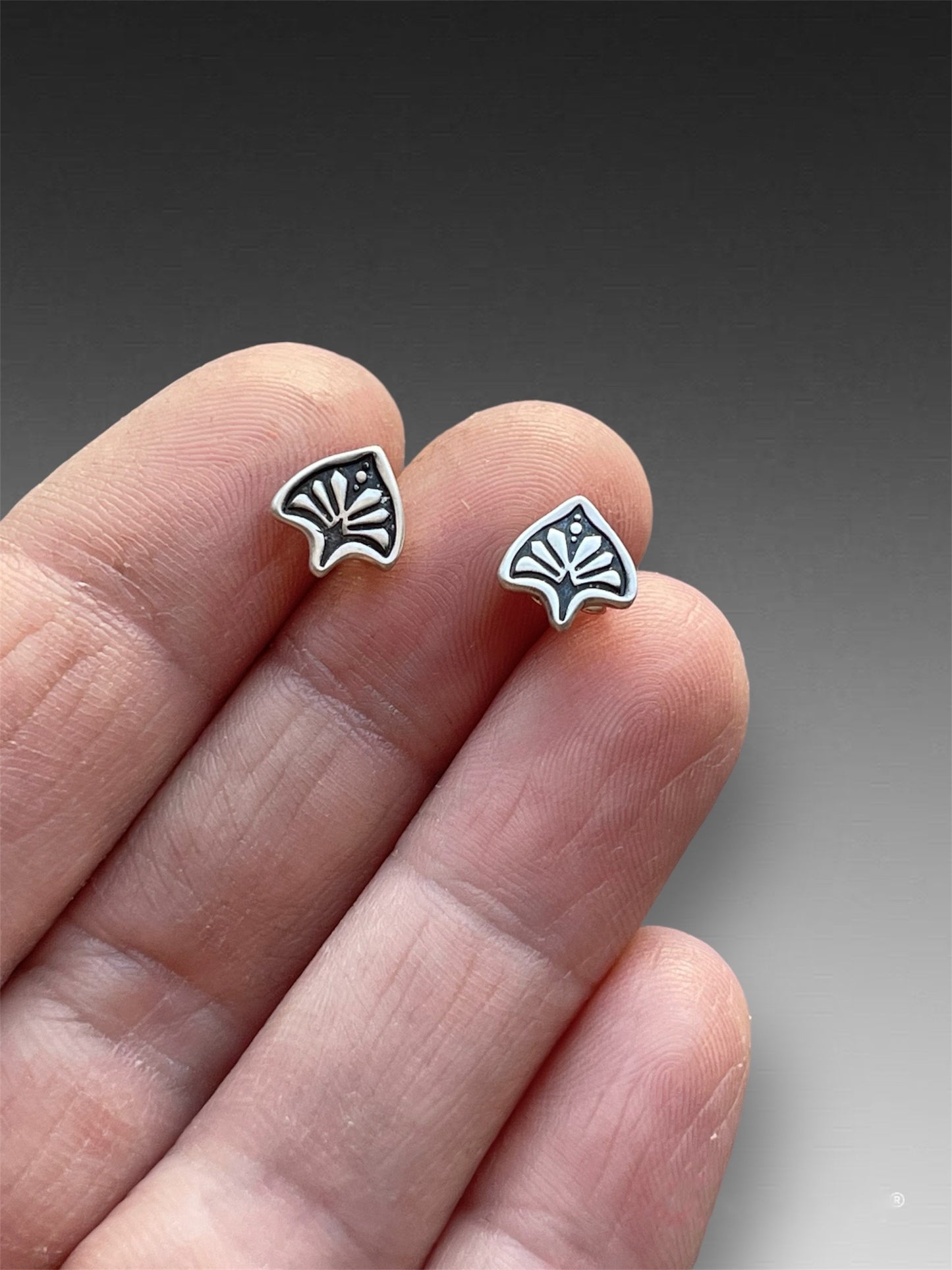 Eryn's Maker’s Mark Stamped Leaf Design Studs